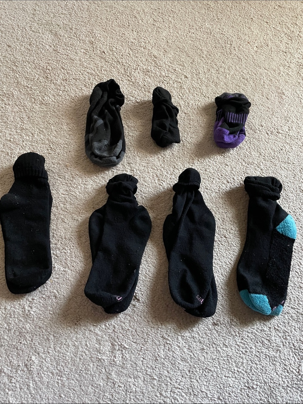 Women Black Low-Cut Athletic Socks with Purple & Teal Accents